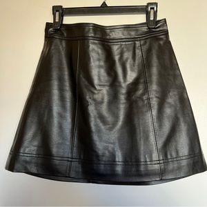 J. Crew Mercantile Black Faux Leather Skirt - Size 4